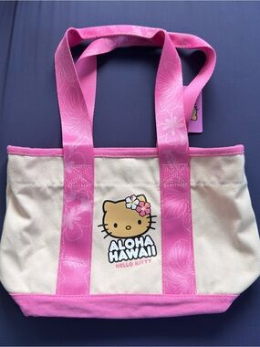 Hello Kitty Aloha Hawaii Pink and Cream Tote Bag